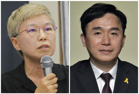 김재련 변호사(왼쪽)와 정철승 변호사. <연합뉴스>